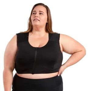 Kinflyte Black Zip-Up Sports Bra